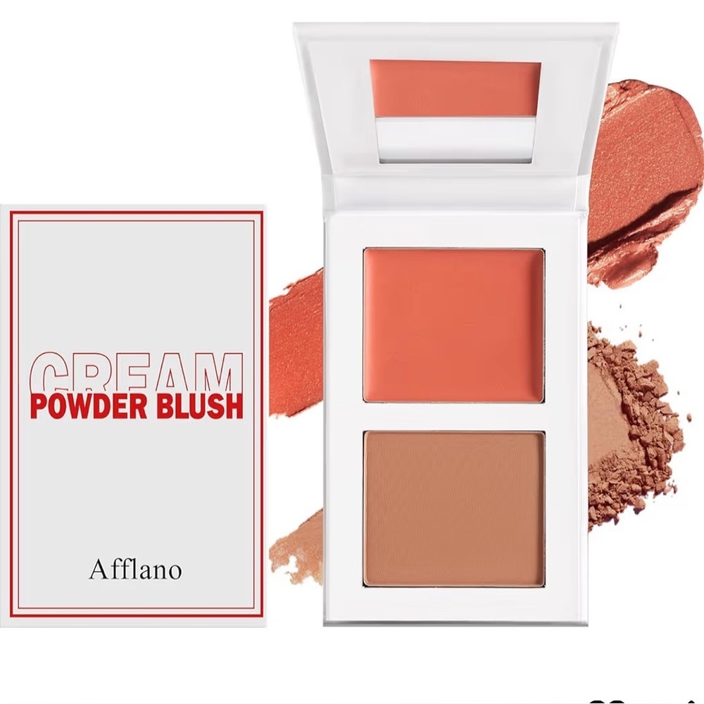 Afflano Cream to Powder Blush 07 Coral Soft Glow, Long-Wear Makeup Essential